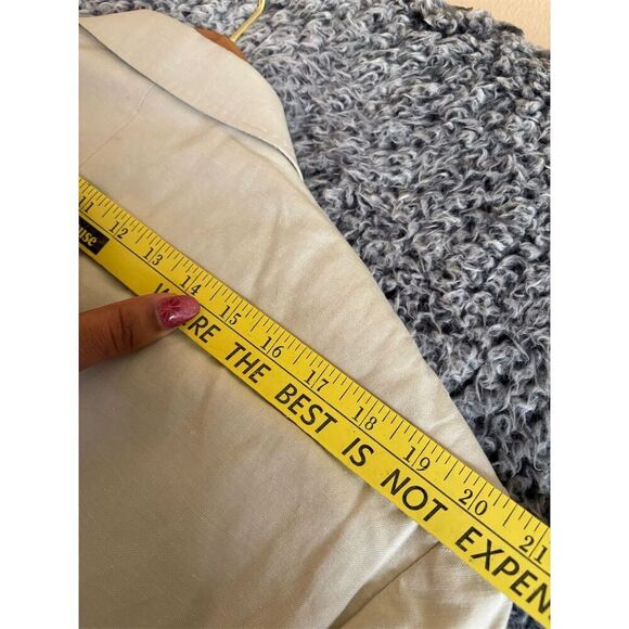 Men's Beige Blazer Jacket Size 48 Classic Formal Notch Lapel - Picture 10 of 11